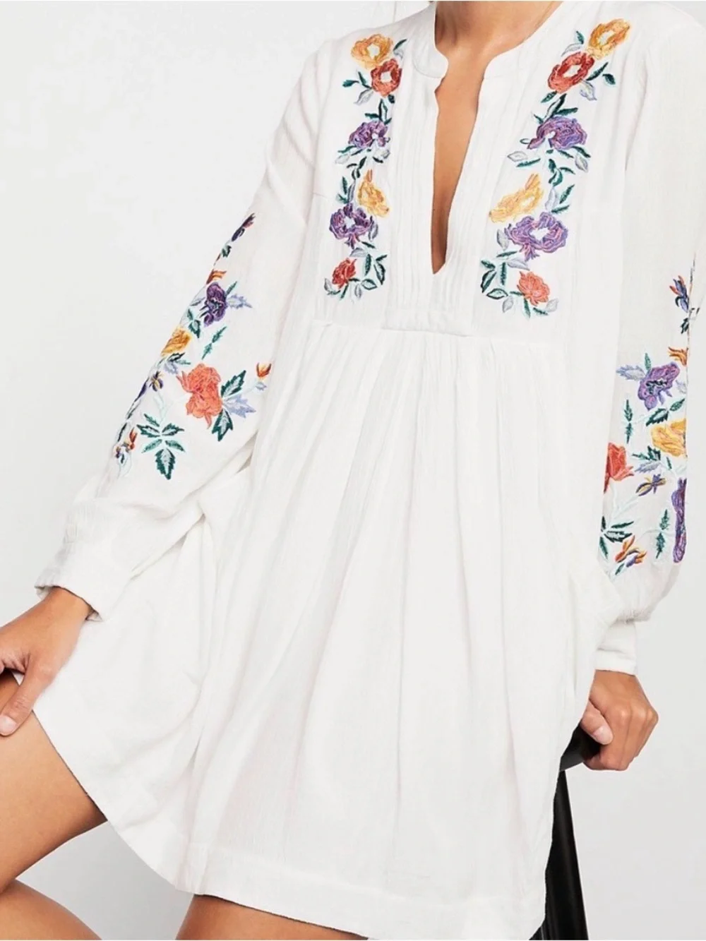 Free People Mia Embroidered Dress Size S